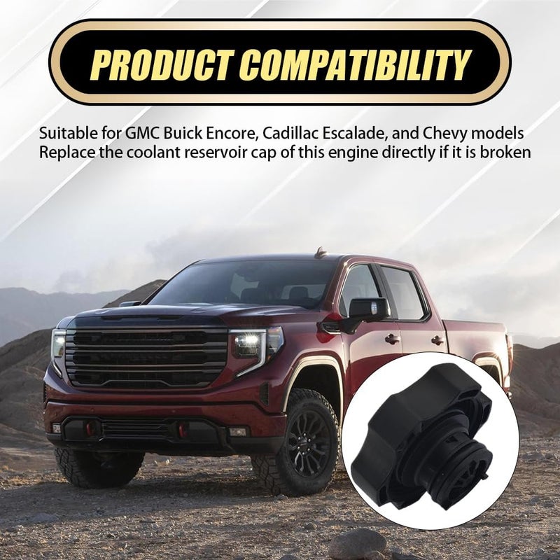 Lyxheth 13502353 1305248 Coolant Reservoir Cap Replacement for 2007-2024 Buick Enclave Envision LaCrosse | Cadillac Escalade XT5 XTS | GMC Sierra Yukon | Chevy Silverado 1500 2500 3500 Tahoe | Saab etc - Image 3